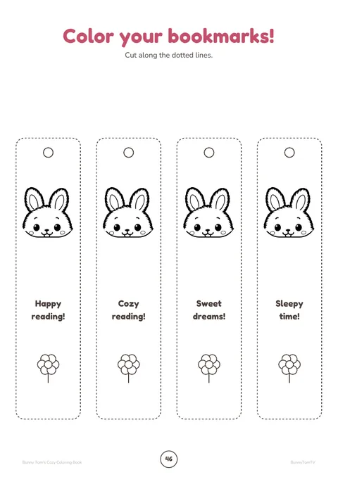 Bonus page: bookmarks to color and cut out