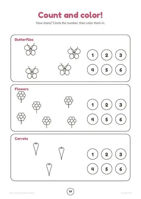 Activity page: count and color